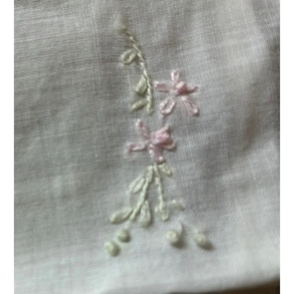 Lot of 3 Vintage Baby Dresses Day Gowns Handmade Embroidered White Pintuck